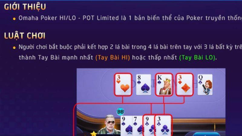 Omaha Poker hướng dẫn luật chơi